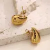 Producto Transfronterizo Más Vendido de Amazon: Pendientes Sólidos de Acero Inoxidable con Forma de Gota de Agua Chapados en Oro de 18 Quilates, No se Desvanecen, Pendientes de Moda y Versátiles