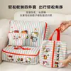 Nueva bolsa de almacenamiento grande de gato a rayas, organizador de maquillaje multifuncional portátil para viajes, bolsa de aseo de mano con compartimentos