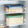 Caja de Conservación Portátil Congelada para Empanadas de Gran Capacidad para el Hogar Especial para Refrigerador Caja de Almacenamiento Multicapa para Empanadas Congeladas Rápidamente con Temporizador