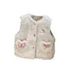 Colete acolchoado e espesso de desenho animado para meninas outono e inverno, top estiloso para bebê, colete de inverno para crianças