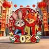 Colgante Plano Acrílico 2D de Zootopia Adorno de Bendición de Año Nuevo Llavero de Pareja Nick y Judy para San Valentín