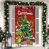 Nova capa de porta verde monstro Grinch transfronteiriça tecido de fundo decoração de atmosfera cortina de porta de Natal pano para pendurar bandeira de capa de porta