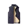 Chaleco de Lana de Cordero para Hombre Otoño e Invierno Acolchado Grueso Ropa Exterior Cálida Juventud Negro Holgado Sin Mangas Chaqueta Ropa Exterior
