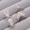 Combinación de accesorios DIY anillo multiuso plata de ley S925 anillo de perlas soporte vacío exquisito soporte para anillo de corona