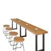 Conjunto de Mesa e Cadeiras Estreito para Jantar Contra a Parede, Mesa de Bar Baixa Perto da Janela, Mesa Longa Estilo Industrial para Lojas de Conveniência, Lanchonetes e Bares