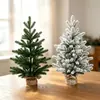 Decorações de Natal, arranjos de cenas em miniatura, árvores de mesa, mini árvores de Natal cobertas de neve, PE atacado