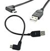 Cabo de dados tipo C macho para Micro USB 2.0, cotovelo de 90 graus, cabo de dados para tablet e telefone