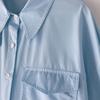 ¡Textura! Camisa Casual Francesa de Algodón Puro Lavado Fino para Mujer, Diseño Versátil, Top de Manga Larga