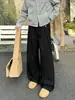 Pantalones casuales de trigo color café con pliegues para hombre, estilo "old money" de otoño, pierna ancha, holgados, versátiles, largos