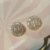 Aretes de Cobre con Circonita Dorada en Forma de Fuego Artificial, Aretes de Estilo Lujo Ligero, Aretes Franceses de Alta Gama Transfronterizos al por Mayor