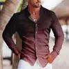 Moda transfronteriza Camisa nueva de otoño para hombre Impresión digital 3D casual para exteriores de manga larga una generación de cabello