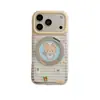 Diseño de oso chef lindo, a rayas amarillas, soporte giratorio de 360 grados, funda de teléfono para 18 Pro Max, también compatible con 16 Pro/17 Pro