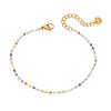 Pulsera de Acero de Titanio para Mujer, Diseño de Nicho con Piedra Triturada Verde Natural, Estilo Dulce Japonés y Coreano, Joyería de Pulsera de Moda Hecha a Mano