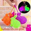 Flash bola de pêlo colorido luminoso coelho bola de pele de ventilação bola elástica brinquedo infantil tenda fornecimento atacado