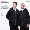 Jaqueta de trabalho refletiva de inverno, espessa, com logotipo personalizado impresso, forrada com fleece, jaqueta corta-vento quente e impermeável para homens