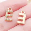 Kc Ponto Dourado Diamante 26 Letras Inglesas Liga de Zinco Pingente DIY Brincos Artesanais Pulseira Colar Acessórios de Joia