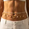 Corrente de Cintura Estrela do Mar Concha Pérola Dupla Camada Moda Europeia e Americana Estilo Férias na Praia Acessório de Biquíni para Mulheres