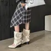 Botas de moda para mujer 2026 verano nuevas, de tacón alto grueso y punta cuadrada, de media caña, botas de moda geniales y elegantes, con diseño desmontable