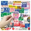 50 Pegatinas de Letrero de Calle de Marca Trendy de PVC con Texto para Decoración DIY en Cuadernos y Diarios, Set Popular de Venta Transfronteriza