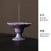 Quemador de Incienso Pequeño de Cerámica Aura Morada Sala de Té Portainciensos de Cerámica Nuevo Estilo Chino Adorno de Escritorio Quemador de Incienso Portapalillos de Incienso