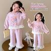 Conjunto de Sudadera para Niñas, Moderno y Elegante, Ropa Infantil de Primavera y Otoño, Nuevo Estilo 2025, Elegante Conjunto de Dos Piezas con Encaje para Bebés Niñas