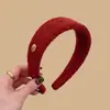 Diadema de Lana con Letras de Ala Ancha para Mujer Otoño e Invierno, Estilo Año Nuevo, de Alta Gama, Elegante, a la Moda, Accesorio para el Cabello para Lavarse la Cara