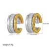 Pendientes Bicolor de Oro de 18 Quilates y Plata, Pendientes Sencillos de Cadena Doble en Forma de C Brillantes, Pendientes Transfronterizos Punk Europeos y Americanos de Amazon