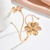 Pulsera de Brazo con Flor de Moda Bohemia Transfronteriza Europea y Americana Pulsera de Flor de Metal Ajustable Creativa con Pedrería