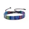 Pulsera Dopamina Multicolor Estilo Étnico Original Pulsera de Tela Tejida a Mano Pulsera de Algodón y Lino Accesorios para Ropa