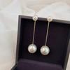 Pendientes de Perla con Pasador de Plata S925 para Mujer, Pendientes Colgantes de Perla Retro Elegantes, Colgante Personalizado Versátil, Colgante Largo de Celebridad de Internet
