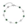 Pulseira de Prata S925 com Calcedônia Verde Natural Inlaid para Mulheres Moda Nacional Moda Design Pequeno Fresco Fabricante Atacado Fornecimento ao Vivo