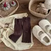 Wtk1309 Calcetines Nuevos de Invierno para Niños Bebé Color Retro Múltiples Lazos Pequeños Cubre Piernas Gruesos Cálidos