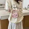 Bolsa de Mão Fofa e Estilosa para Meninas, Mini Carteira de Moedas, Versátil e Fashion com Laço de Renda, Bolsa Transversal Infantil