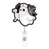 Suporte de Crachá Retrátil de Jacaré de Acrílico Halloween Puxa Fácil Carretel Giratório para Crachá Médico Puxa Fácil