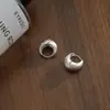 Pendientes Geométricos de Metal Cepillado de Gama Alta Estilo Retro Francés Pendientes de Aro Lisos Simples Versátiles Pendientes de Aro de Moda Joyería