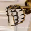 Diadema Elegante de Felpa con Estampado de Leopardo Ondulado para Mujer, Textura Esponjosa, Corona Alta, Diadema para Lavarse la Cara, Accesorio de Pelo de Alta Gama, Pinza para el Pelo