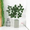 Planta de simulación plástico flor de simulación hoja de rosa verde planta decorativa hoja falsa flor de malla de seda hoja de rosa