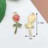 Accesorios de bricolaje Serie Roja Material de aleación Flor clásica Ins Pendientes Pulsera Llavero Colgante