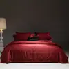 Juego de ropa de cama jacquard de cuatro piezas teñido en hilo de algodón de fibra larga estilo vintage 100S, juego de ropa de cama de modelo de lujo ligero de alta gama