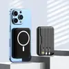 Carregamento Rápido Power Bank Magnético Sem Fio com Cabo Embutido, 10000 mAh, Fonte de Alimentação Móvel Compacta e Conveniente, Impressão para Presente Disponível