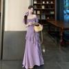 Vestido Tomara que Caia com Decote Cano para Mulheres, Novo Estilo de Verão, Tamanho Plus, Ligeiramente Cheinha, Emagrecedor, High-End, Elegante, Lindo Vestido Longo