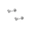 Brincos Europeus e Americanos de Aço Titânio para Lóbulo Auricular Studs de Aço Inoxidável para Cartilagem Brincos de Piercing com Zircônia Embutida Joias de Piercing para Orelha com Rosca Externa Stud para Lábio