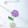 Fio Tricotado à Mão Florescimento Gradual Buquê de Rosa Tang Cena de Flores Artificiais Arranjo Decoração com Flores Artificiais Yi Mian