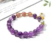 Pulsera Original de Amatista Natural para Mujer Nicho Lujo Ligero Sentido de Riqueza y Fortuna Pulsera Cristal de Fresa Al por Mayor