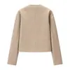 Ropa de Mujer Transfronteriza Otoño e Invierno 2026 Moda Europea y Americana Versátil Simple Abrigo de Lana con un Botón y Cuello Redondo para Mujer C93090