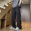Pantalones Largos Casuales para Hombres y Mujeres 2025 Nuevos de Pierna Ancha Ropa de Trabajo Color Sólido Pantalones de Verano Finos para Hombre Estilo Americano Sueltos Pantalones de Paracaidista