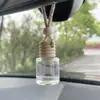 Em estoque Atacado Frasco Redondo de 8ml Corda de Algodão Seda Dourada Frasco de Vidro Aromaterapia para Carro Pingente de Carro Perfume para Carro Frasco Vazio