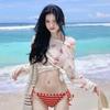 Fabricante Directo Chica Dulce Rayas Sexy Sexy Encaje Bikini Baño Termal Vacaciones Pantalones de Playa Traje de Baño para Mujeres