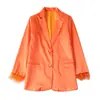 ZA Comercio Exterior Transfronterizo Spot Familia Z Estilo Europeo y Americano Chaqueta de Otoño 2026 Moda Ropa para Mujer Chaqueta de Traje con Adorno de Plumas