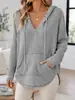Sudadera con capucha casual de moda europea y americana para mujer 2026, desarrollada por Anno, con textura de gofre y mangas largas para tiendas independientes de Amazon